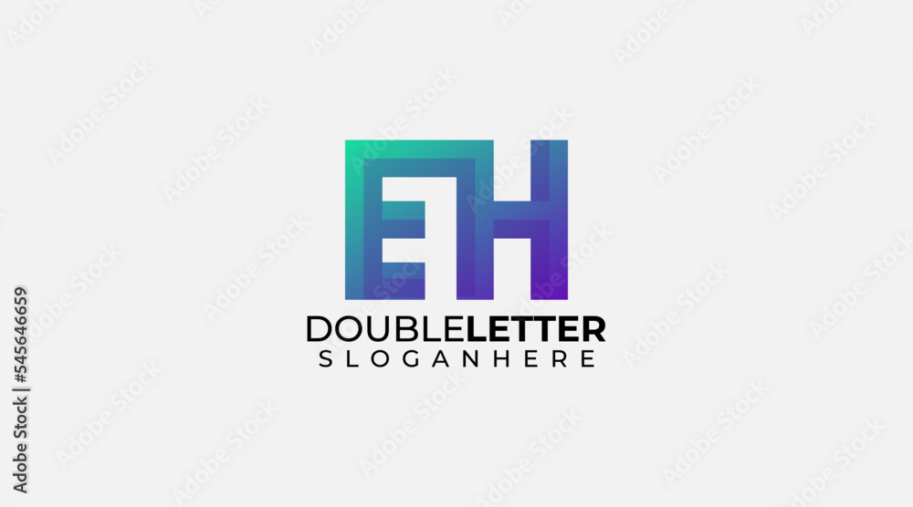 Abstract letter EH logo design vector template Abstract letter EH logo design vector template