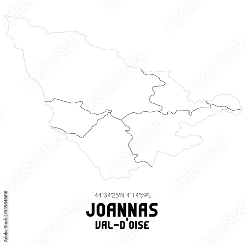 JOANNAS Val-d'Oise. Minimalistic street map with black and white lines.