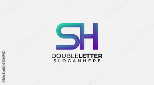 S H SH Beauty vector initial logo design