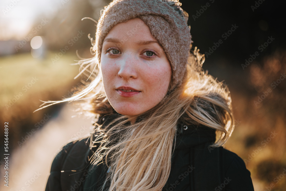 portrait of a woman at sunset portrait of a woman at sunset