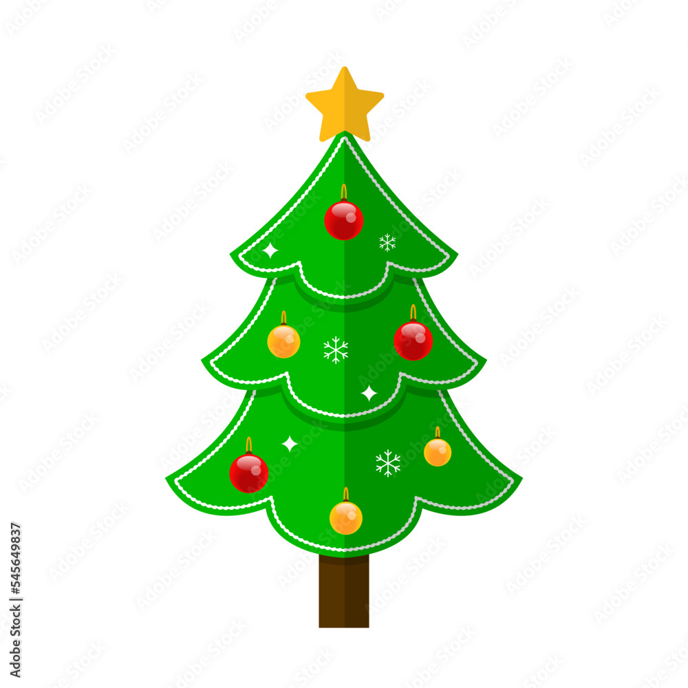 Christmas tree flat style Christmas tree flat style