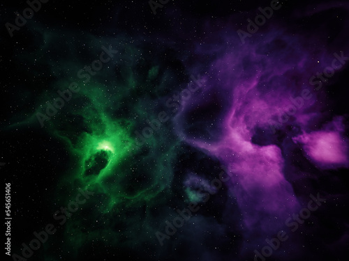Fototapeta Naklejka Na Ścianę i Meble -  Colorful space background with nebula and stars. 3D rendering.