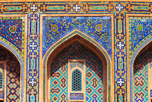 Registan mosaic pattern design background  Samarkand
