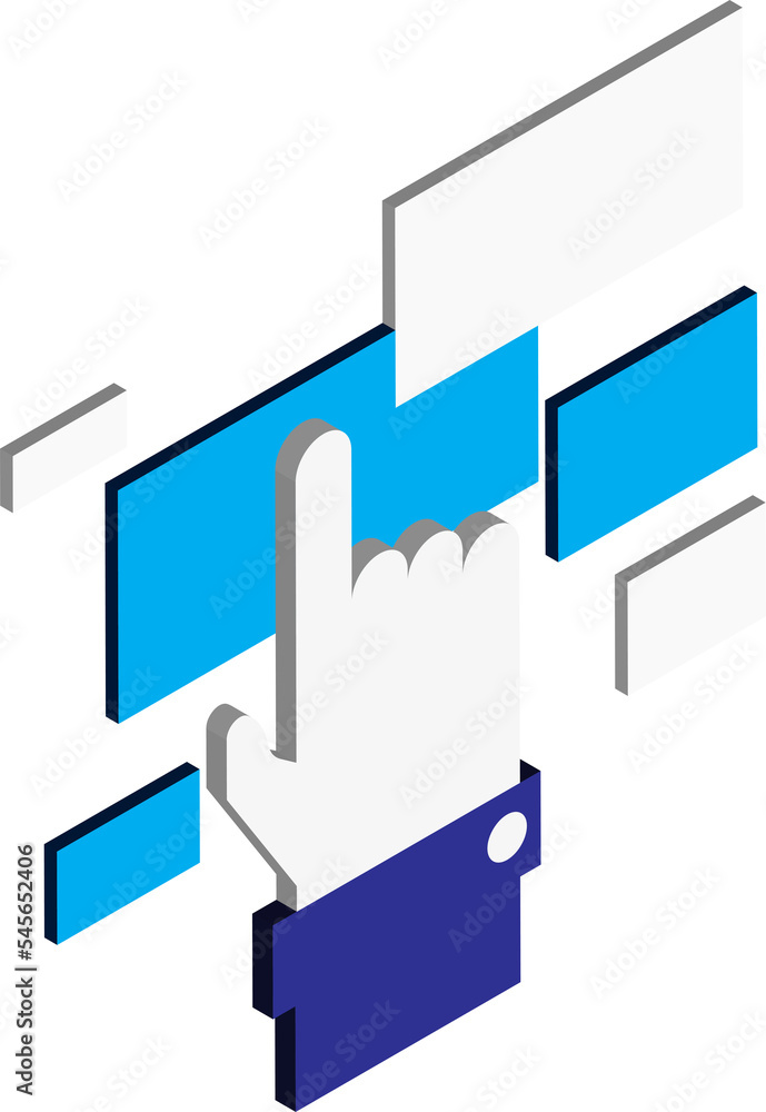 hands and applications illustration in 3D isometric style hands and applications illustration in 3D isometric style