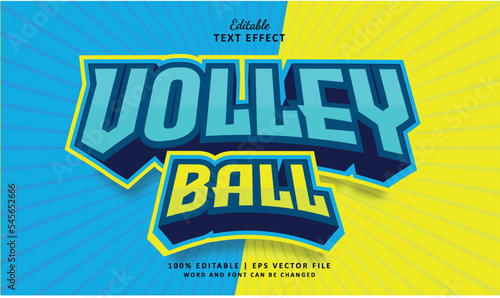 Volley Ball editable text effect style
