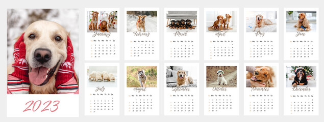 Calendar design for 2023 year