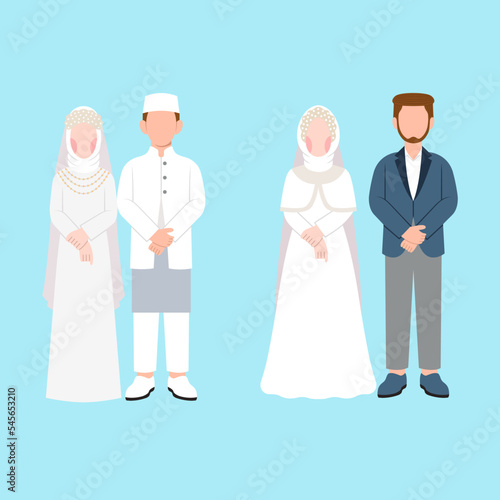 Set Of Muslim Wedding Couple