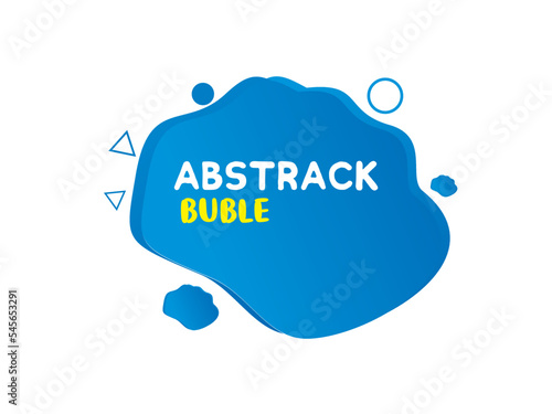 Vector illustration of 3d Bubble Rainbow Liquid paint Blue Abstract Icon Simple White Background Shape Round Triangle