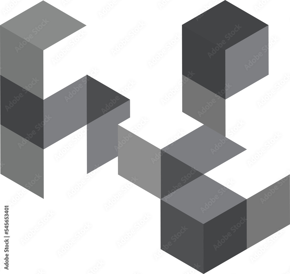 block puzzle for kids illustration in 3D isometric style block puzzle for kids illustration in 3D isometric style