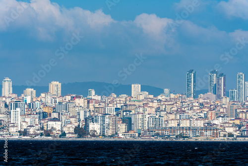 Istanbul, Turkey- 11 12 2022. Turkey, Istanbul, View of Sea of Marmara and buildings on coast. 
