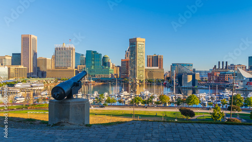 Downtown Baltiimore city skyline cityscape of Maryland photo