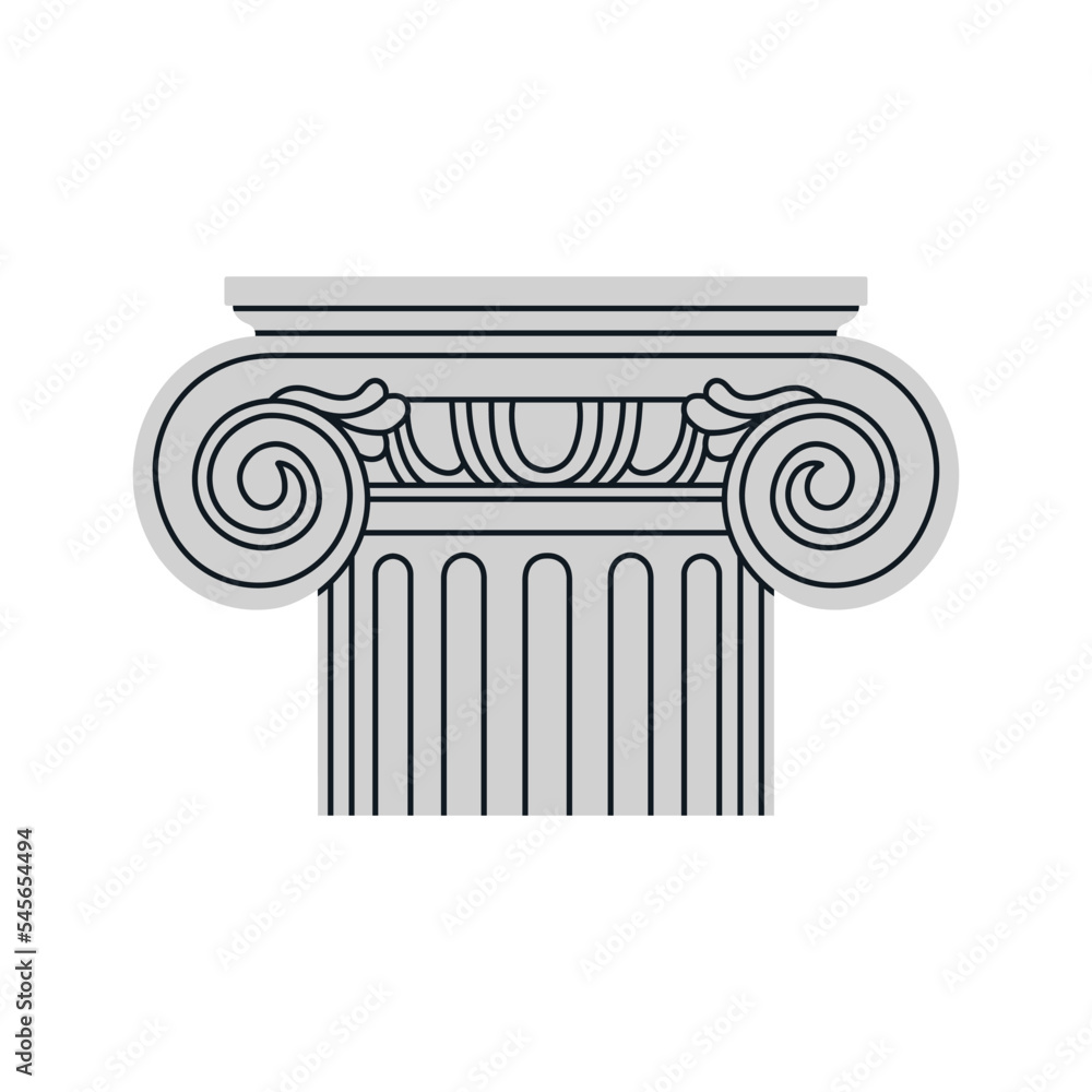 Poster with a capital, classical architectural order made of marble or gypsum. Ancient Greek and Roman art concept. Sculpture, architecture. Hand drawn vector illustration isolated on white background Poster with a capital, classical architectural order made of marble or gypsum. Ancient Greek and Roman art concept. Sculpture, architecture. Hand drawn vector illustration isolated on white background