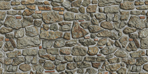 3d illustration of stone wall texture in interior and architecture, background