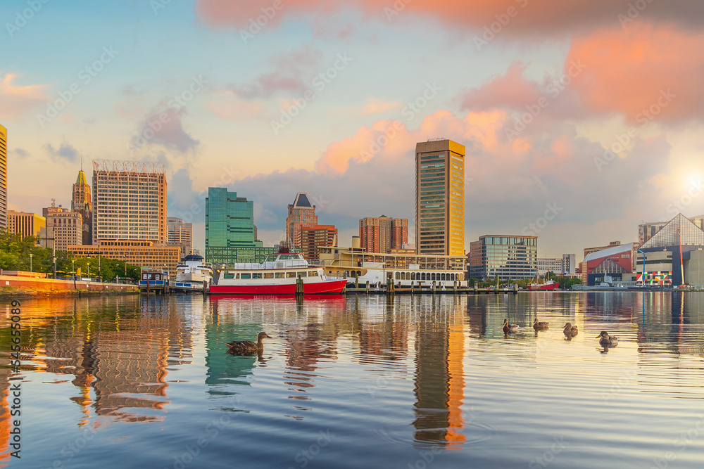 Downtown Baltiimore city skyline cityscape of Maryland Downtown Baltiimore city skyline cityscape of Maryland