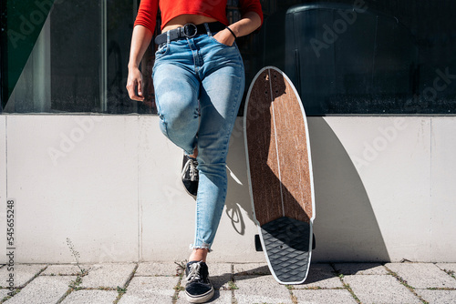 Girl with Cool Long-Board