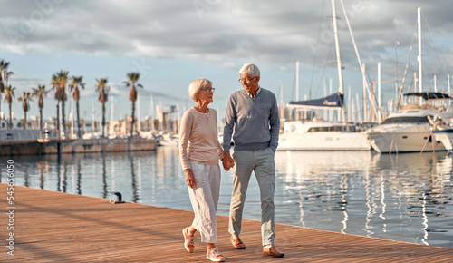 Senior couple on the beach photo