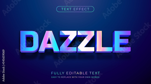 Glossy 3d text effect. Editable font style