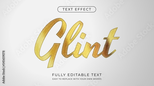 Gold foil Text effect. Editable font style