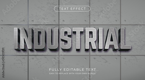 Industrial text effect. Editable font style
