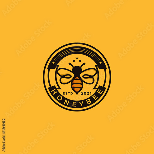 Honey Bee Logo Design Vector Illustration Template Idea