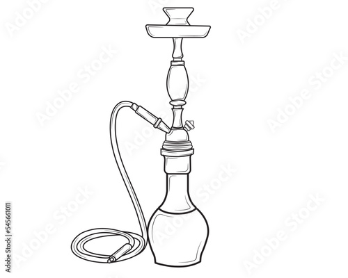Turkish hookah in isolate on white background.Vector illustration.