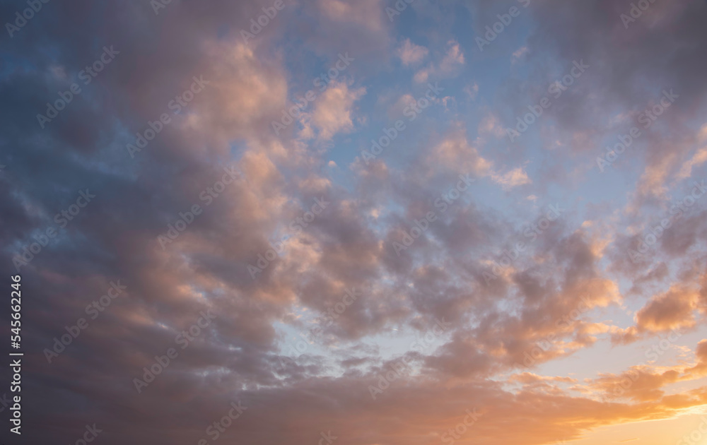 Lovely colorful vibrant sunset sky landscape image for use as background or composite element