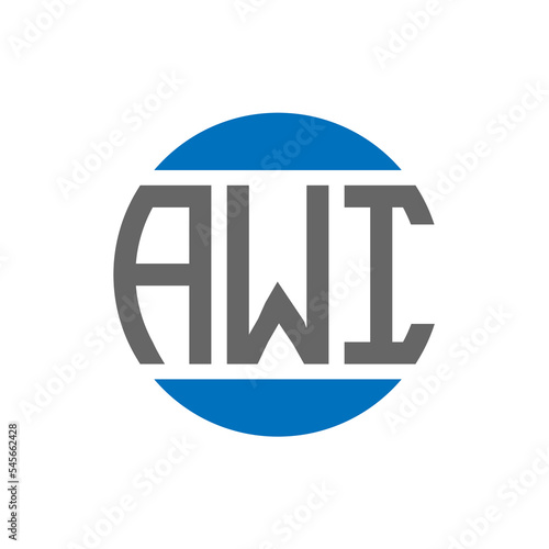 AWI letter logo design on white background. AWI creative initials circle logo concept. AWI letter design. photo