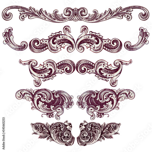 Decorative set extracted from old banknotes
