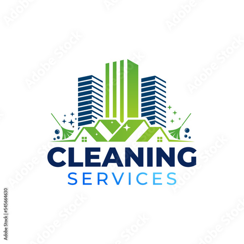 home clean logo creative service house design template Vector illustration