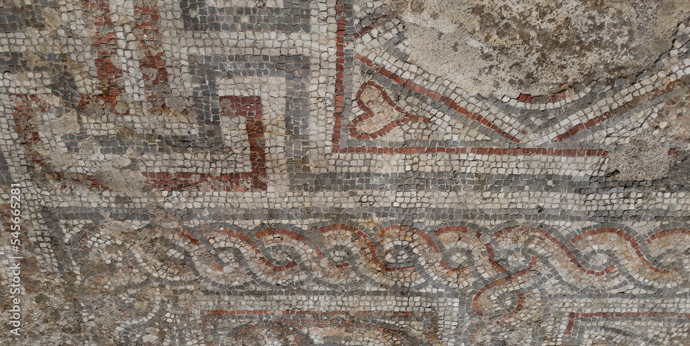 detail of the ancient greek mosaic