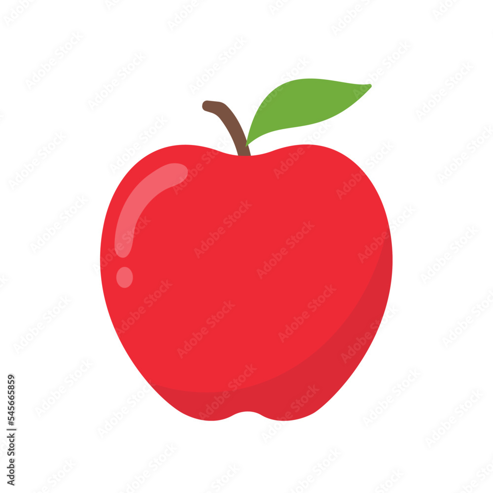 Red apple vector. healthy sweet fruit