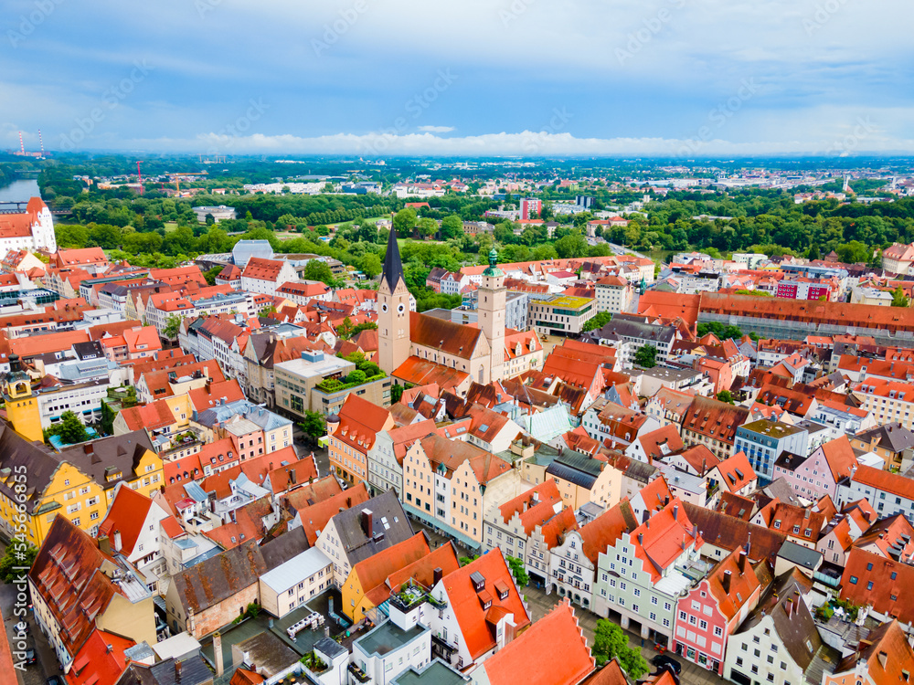Ingolstadt old town aerial panoramic view