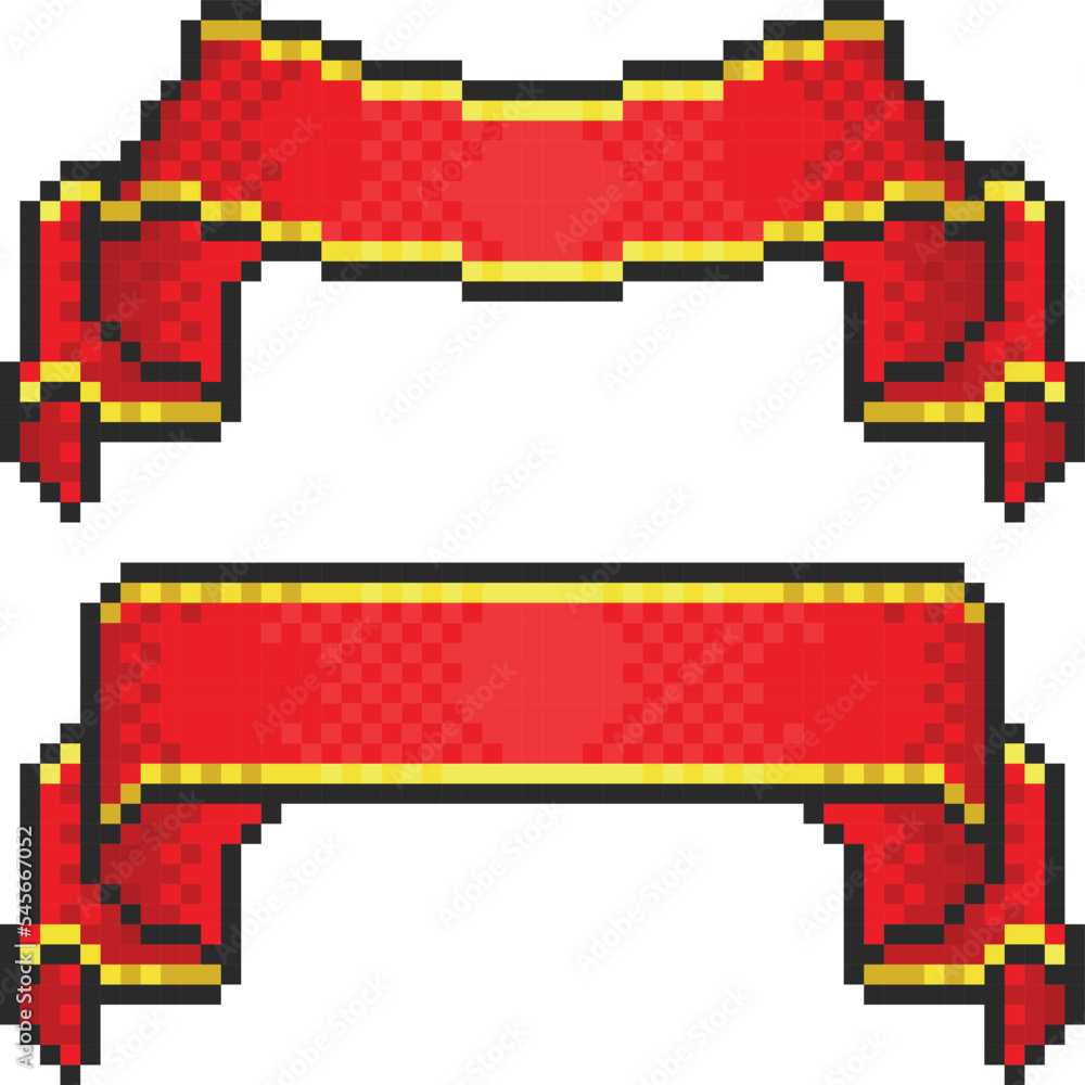 Red ribbon pixel art Stock Vector | Adobe Stock