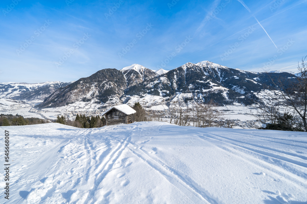 Snow mountains landscape