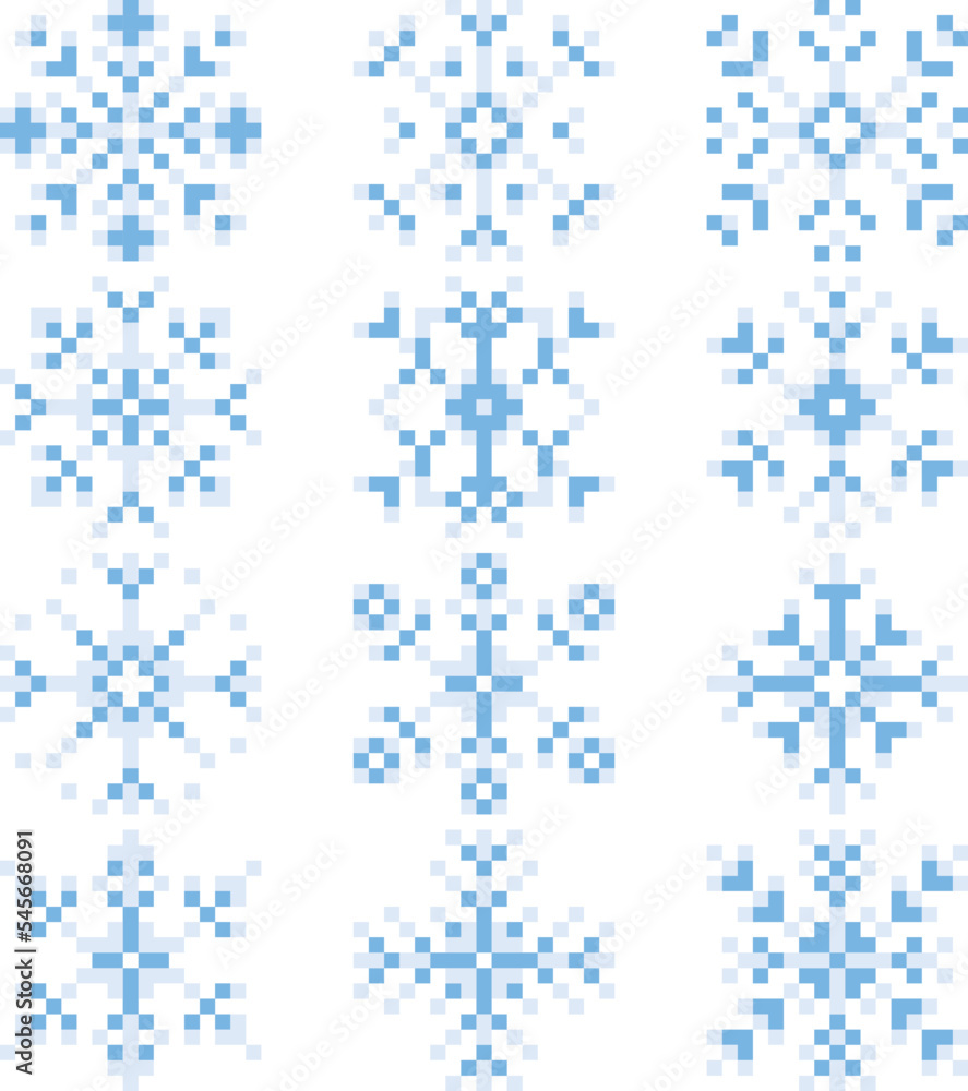Snowflake pixelate with customizable color Snowflake pixelate with customizable color
