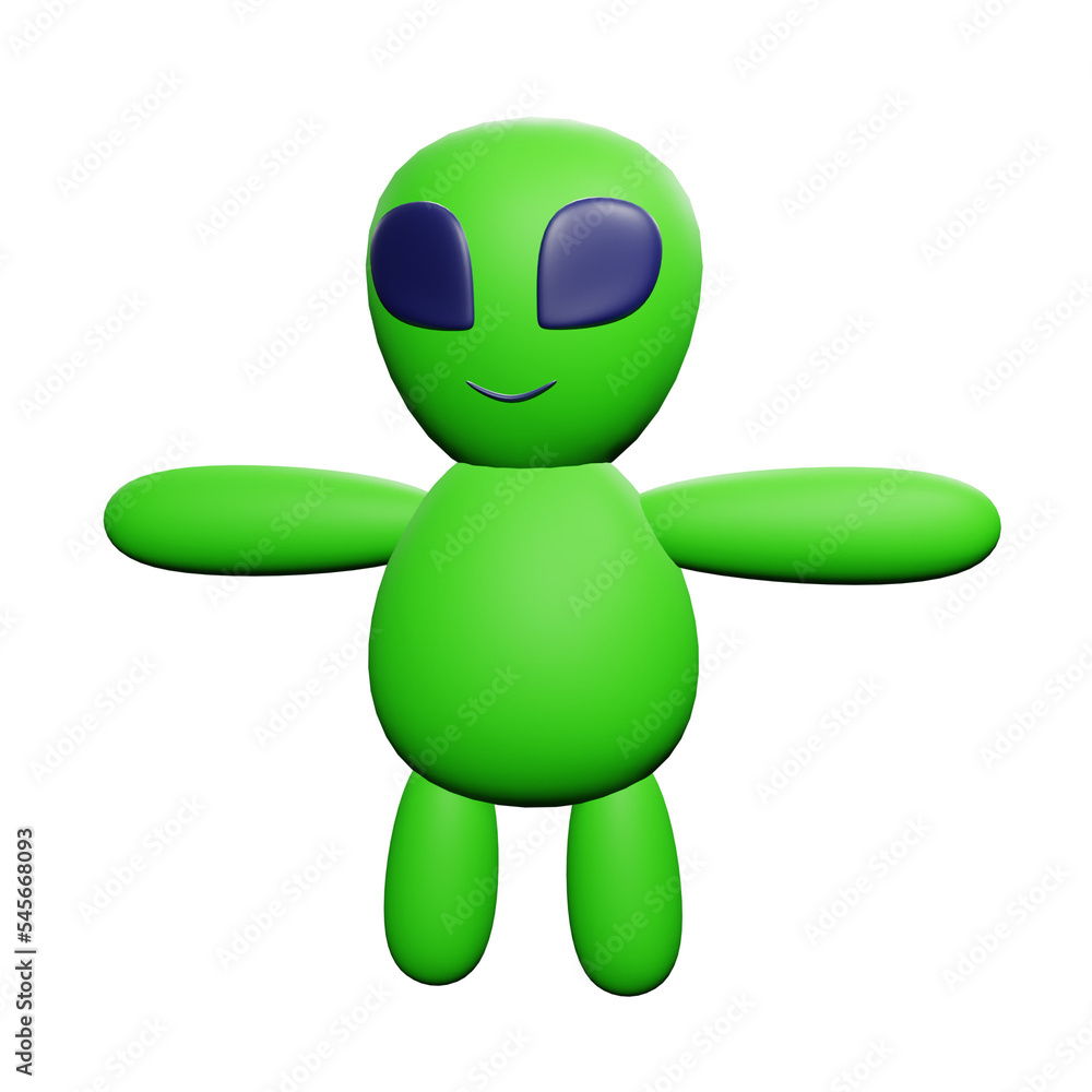 PNG 3d rendering of alien 1 for your content asset needs
