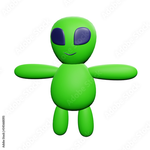 Obraz na płótnie PNG 3d rendering of alien 1 for your content asset needs w salonie