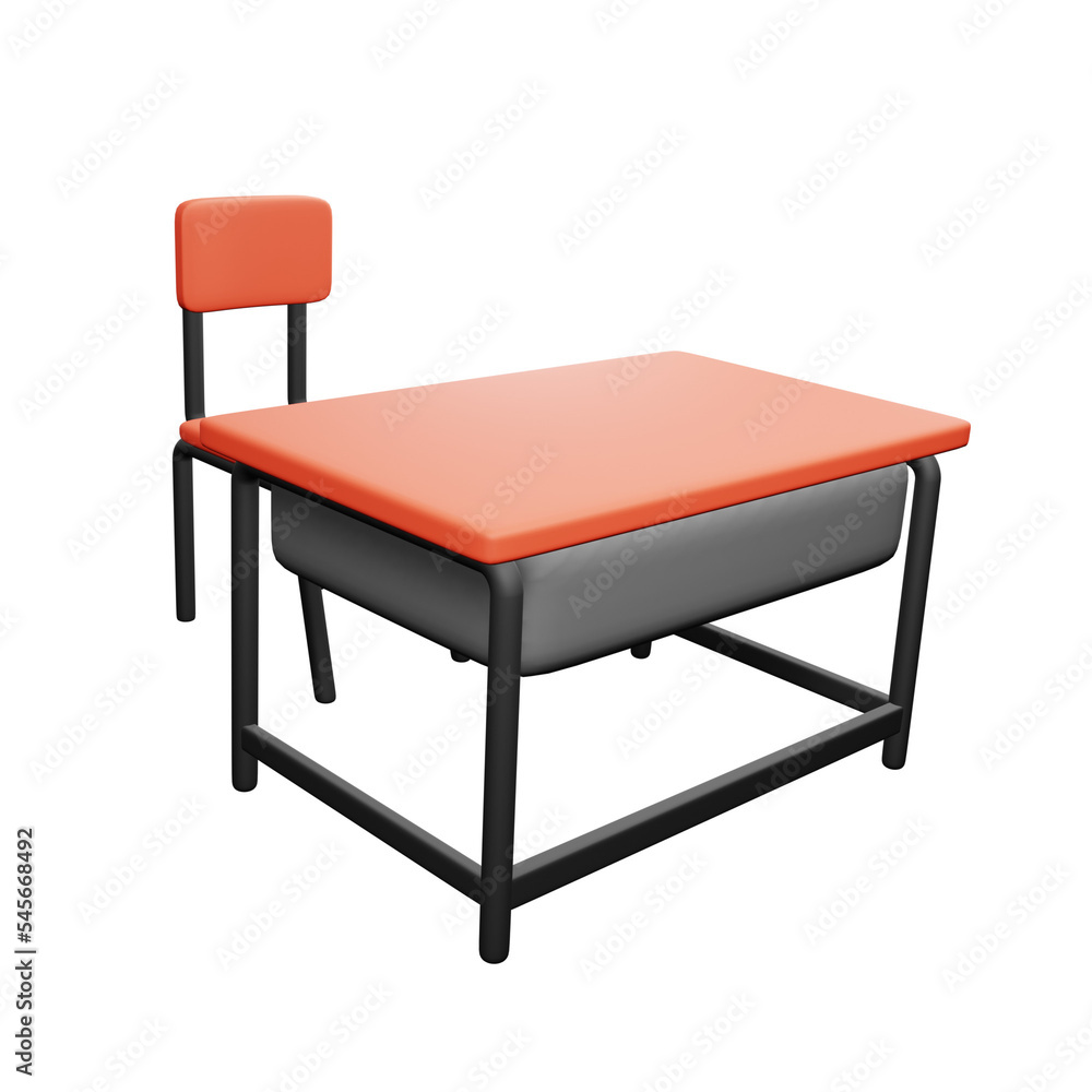 PNG 3d rendering of school desk for your content asset needs