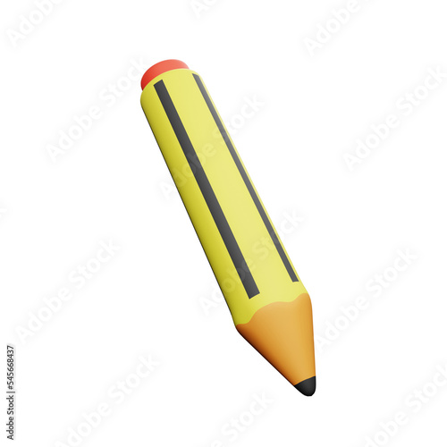 Obraz na płótnie PNG 3d rendering of school pencil for your content asset needs w salonie