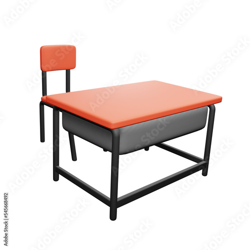 Obraz na płótnie PNG 3d rendering of school desk for your content asset needs w salonie