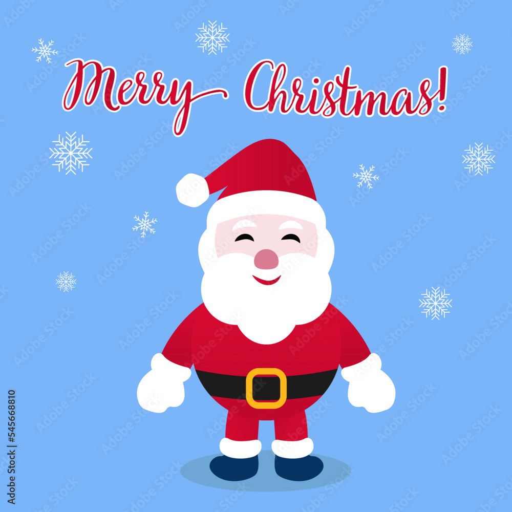 Santa Claus with winter background flat style Santa Claus with winter background flat style