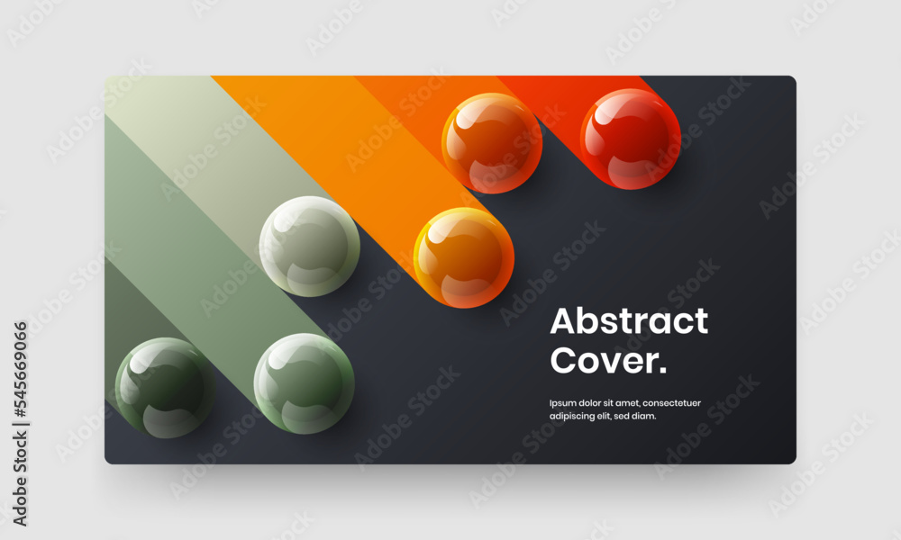 Vivid banner design vector concept. Isolated realistic spheres corporate cover layout.