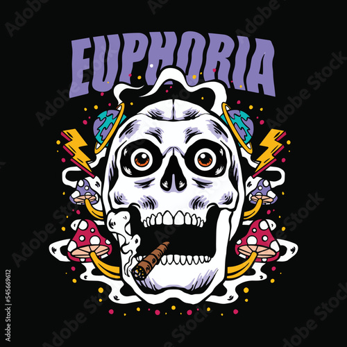 Euphoria tees graphic vector. 300dpi. 5000x5000 px.
