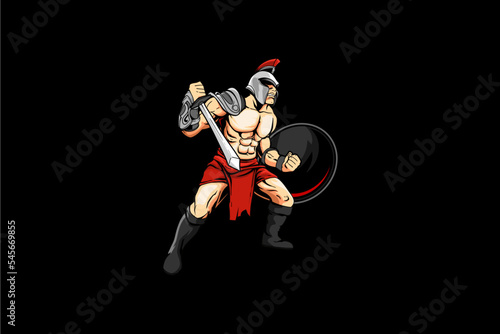 spartan warrior character vector template