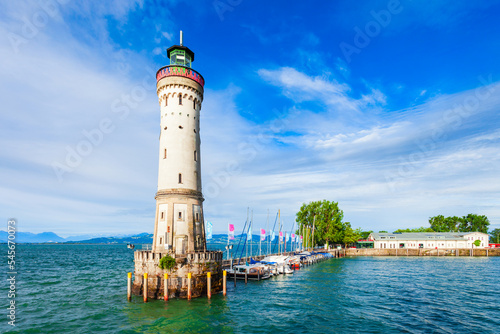 Lighthouse in Lindau town in Bavaria, Germany