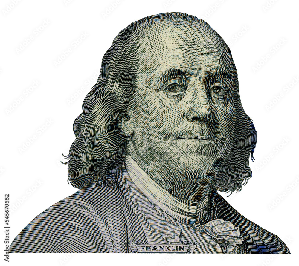 Portrait of Benjamin Franklin extracted from US banknotes
Portrait of Benjamin Franklin extracted from US banknotes