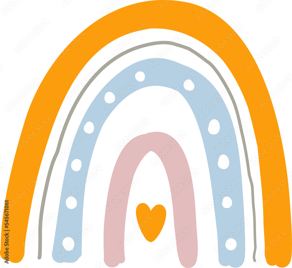 Organic Rainbow illustration in bohemian style