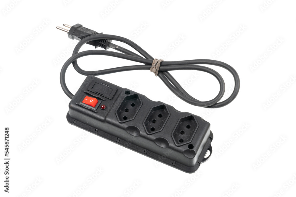 power strip, isolated on white, studio shot. power strip, isolated on white, studio shot.