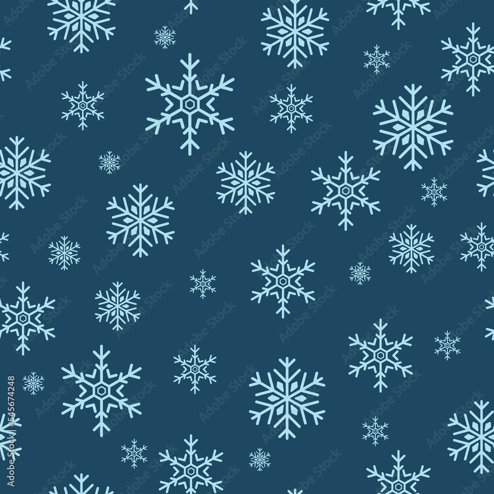 Seamless snowflakes Pattern for winter and New Year theme. This Snowflake Pattern collection is ideal for creating invitations, packaging designs, planner, scrapbooking, fabric design