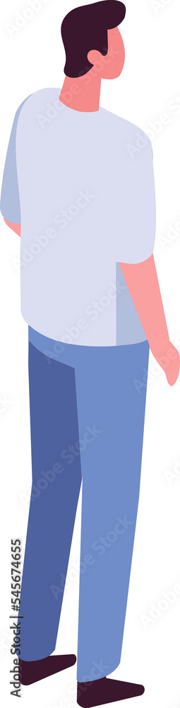 Isometric young man silhouette